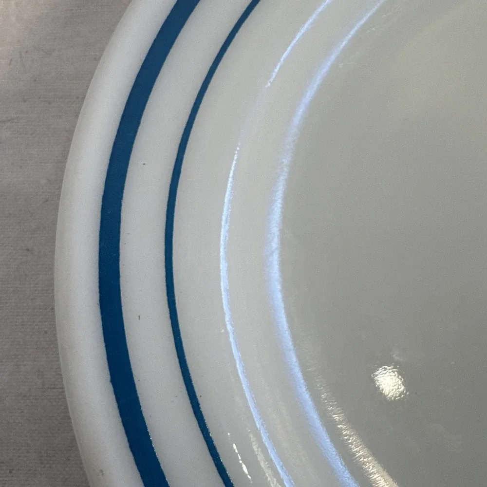 Pyrex Tableware by Corning Oval Serving Platter 799 Blue Turquoise Stripe 12
